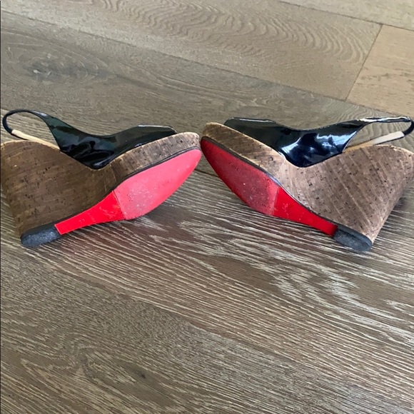 Christian Louboutin wedge  slides peep toe - Picture 5 of 6